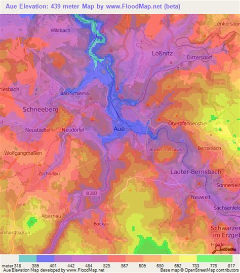 Elevation of Aue,Germany Elevation Map, Topography, Contour