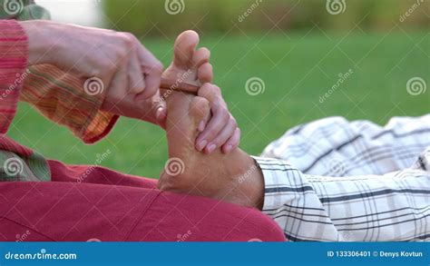 Reflexology Foot Massage To Man. Stock Video - Video of heal, physical: 133306401