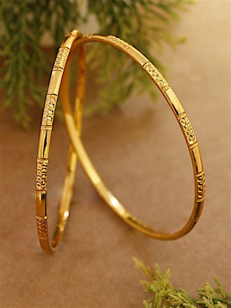 Avismaya Gold Plated Daily Use Thin Bangles – Jumkey Fashion Jewellery ...