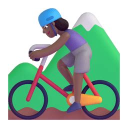 🚵🏾‍♀️ Woman Mountain Biking: Medium-Dark Skin Tone Emoji on Microsoft Teams 15.0