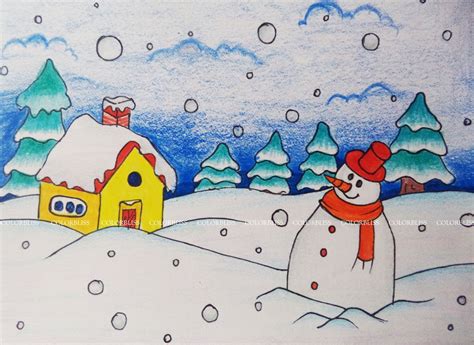 Winter Scenery Crayons | Easy christmas drawings, Christmas drawings ...