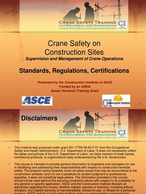 Crane Safety Standards_regulations | Occupational Safety And Health ...