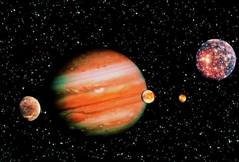 Montage Showing Jupiter And The Galilean Moons Photograph by Science ...