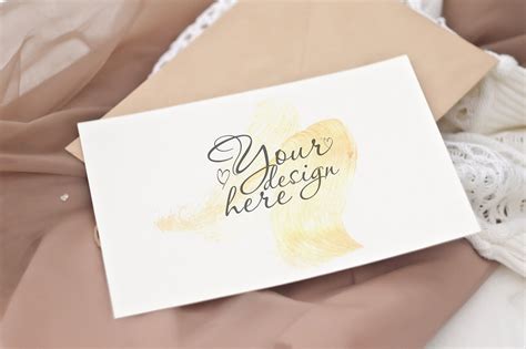 Wedding Card Mockup vintage style By NataAr | TheHungryJPEG