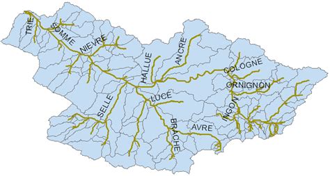 2 The Somme river basin with major tributaries. | Download Scientific ...