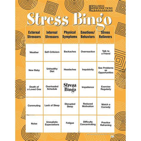 Stress Bingo Game for Adults | CreativeTherapyStore