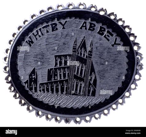 Whitby Jet, Victorian Brooch depicting Abbey, Yorkshire, England, UK ...