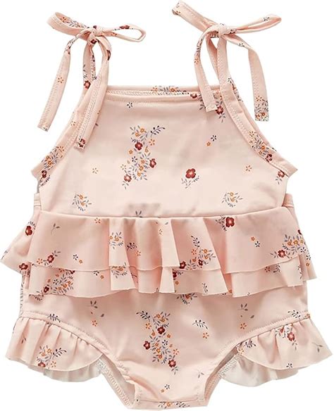 Amazon.com: Newborn Infant Baby Girl Floral Swimwear Ruffle Swimsuits ...