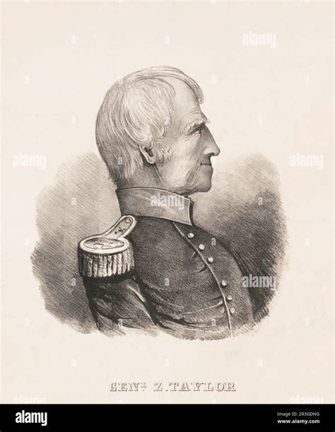 Portrait of General Zachary Taylor, an officer of the U.S. Army during the Mexican American War ...