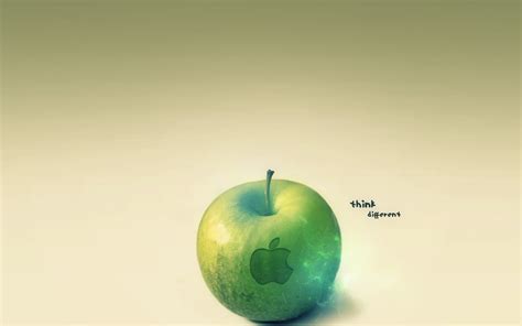 Wallpaper Green apple, Apple logo, think different 2560x1440 QHD Picture, Image