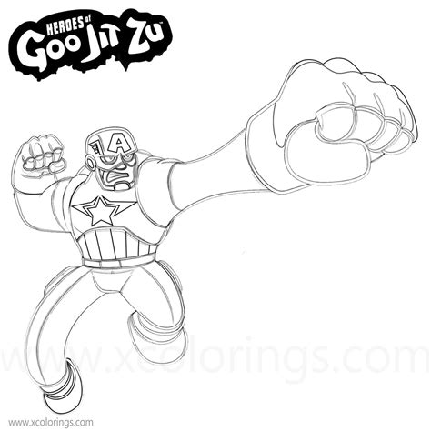 Goo Jit Zu Coloring Pages Marvel Hero Captain America - XColorings.com