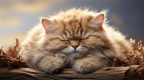 Gato gordo durmiendo aislado en un bonito fondo | Foto Premium