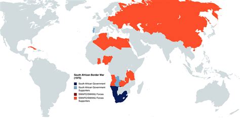 Map of Belligerents and Supporters in the South African Border War ...