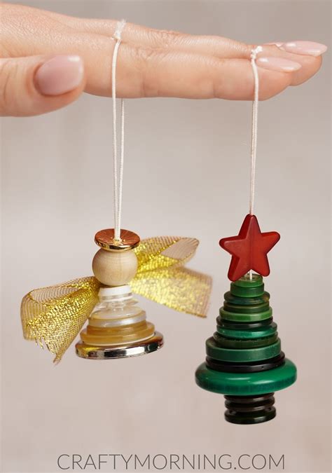 How to Make a Button Christmas Tree Stack Ornament - Crafty Morning