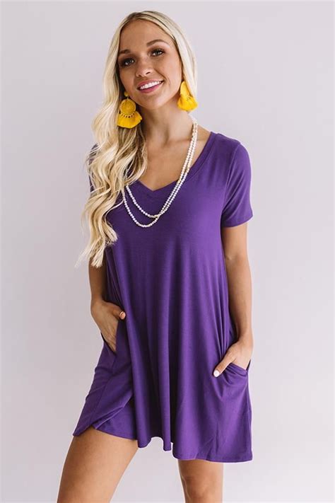 Down, Set, Chic T-Shirt Dress In Purple | Shirt dress, Womens boutique dresses, T shirt dress