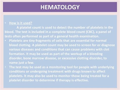 HEMATOLOGY: Laboratory Tests