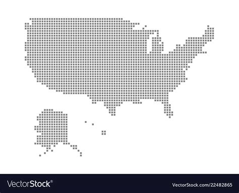 Pixel map of united state america dotted Vector Image