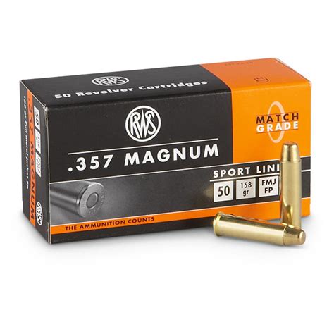 1,000 rds. RWS® .357 Mag. 158 - gr. FMJ Ammo - 180692, .357 Magnum Ammo ...