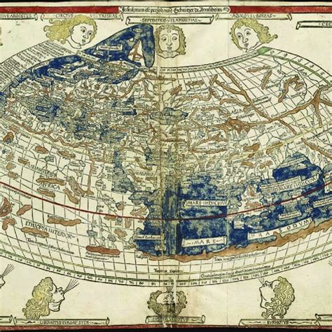 World map from Claudius Ptolemy's ''Geographia'' published in Ulm, 1482... | Download Scientific ...