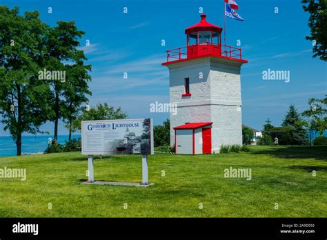 Goderich lighthouse in Goderich Ontario Canada is the oldest Canadian ...