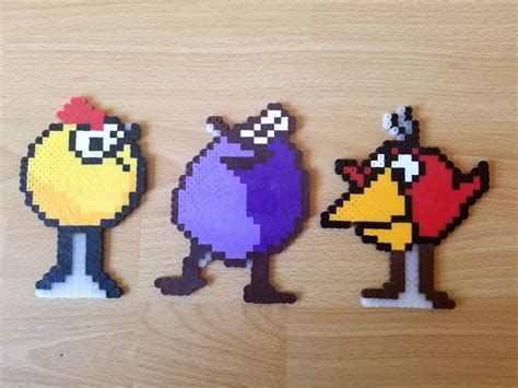 Peep and the Big Wide World – All gang – Peep, Quack and Chirp – Pixel Art and Perler Bead Sprites