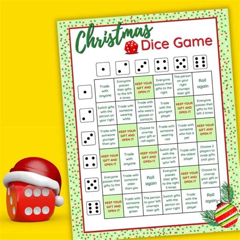 The Christmas Dice Game - A Fun Gift Exchange Printable Game!