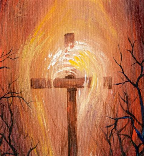 Holy Cross Acrylic Painting, Christian Art, Original Acrylic Painting, Modern Art, Surreal ...