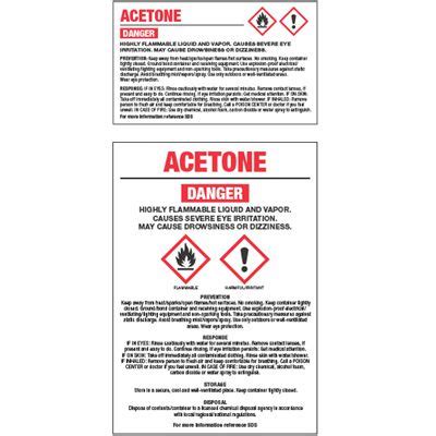 GHS Chemical Labels - Acetone|Seton Canada