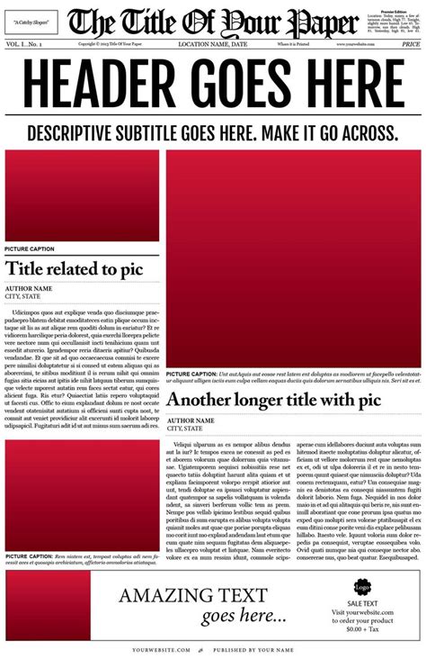 Old Style Newspaper Template | Newspaper template, Newspaper template design, Newspaper design ...