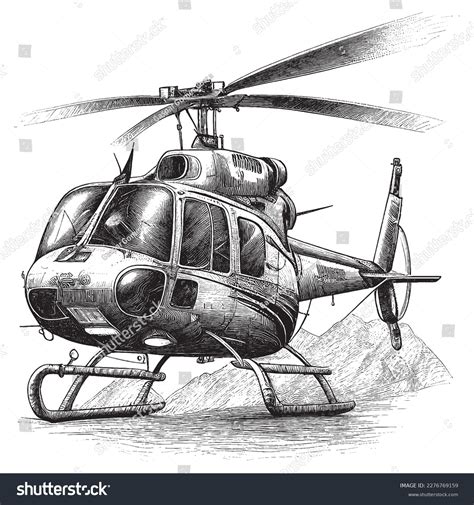 Helicopter Drawing Photos and Images | Shutterstock