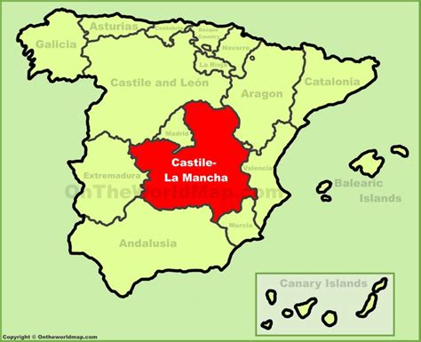 Castilla-La Mancha location on the Spain map - Ontheworldmap.com