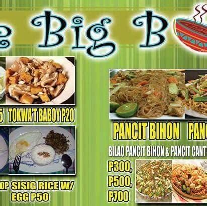 Menu at The Big Bowl restaurant, Hagonoy