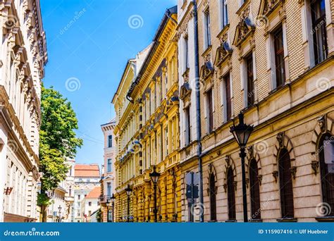 Art Nouveau Buildings in the Old Town of Budapest - Hungary Stock Photo ...