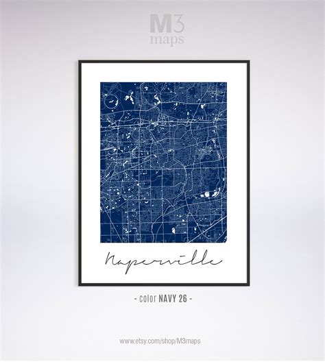 Naperville Minimalist Naperville Map Naperville Map Print | Etsy