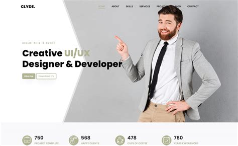 Clyde - Free Bootstrap 4 HTML5 Responsive Portfolio Website Template