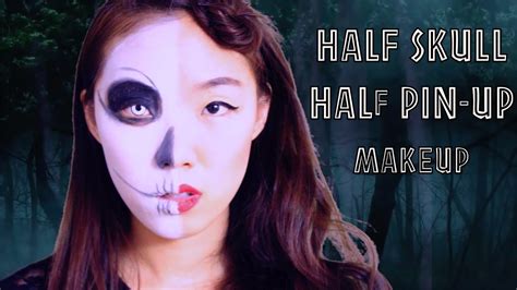 Half skull / Half classic pin up doll makeup NYX FACE AWARDS ENTRY 2015 - YouTube