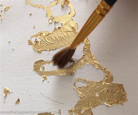 DIY Gold Leaf Canvas | The Happier Homemaker