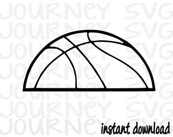 Half Basketball Clip Art Black And White