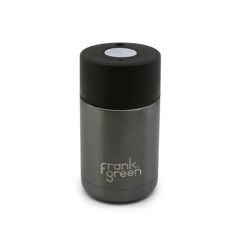 Frank Green Gun Metal Grey Stainless Steel Coffee Cup 295ml - Reusable Coffee Cup Online