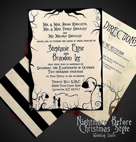 Nightmare Before Christmas Wedding Invitations - X-Mas