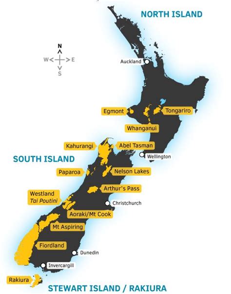 National parks: Map of New Zealand: Parks and recreation | National parks, Nz south island ...