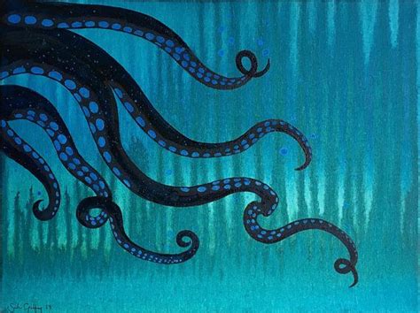Octopus Painting, Nautical Decor, Bathroom Decor, Octopus Wall Art ...