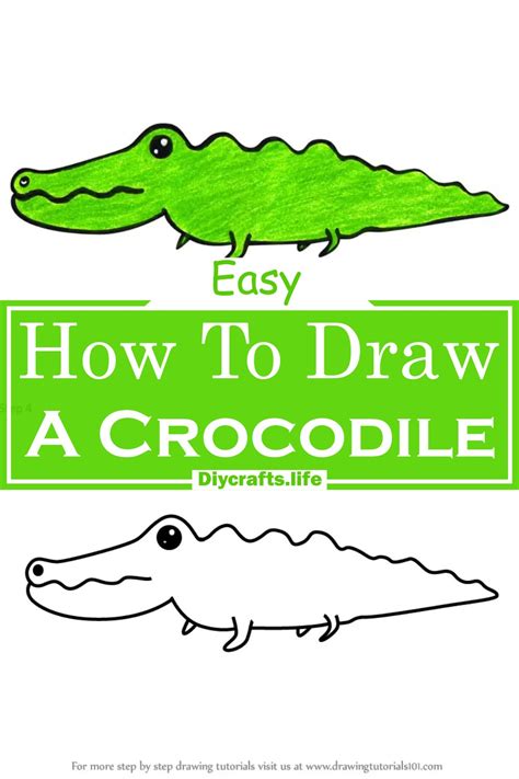 20 Easy Crocodile Drawing Ideas - How To Draw Crocodile - DIY Crafts