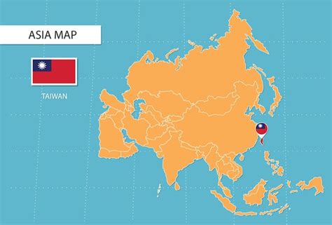 Premium Vector | Taiwan map in Asia, icons showing Taiwan location and ...