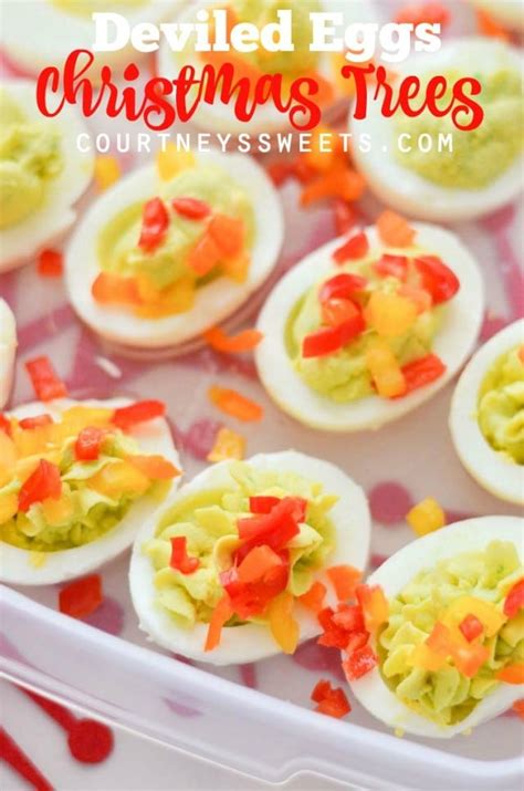 Avocado Deviled Eggs Christmas Trees with Rubbermaid TakeAlongs - Courtney's Sweets