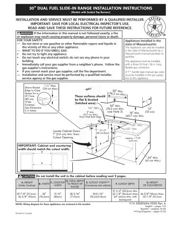 Kenmore Elite 79041093100 Dual-Fuel Range installation Guide | Manualzz