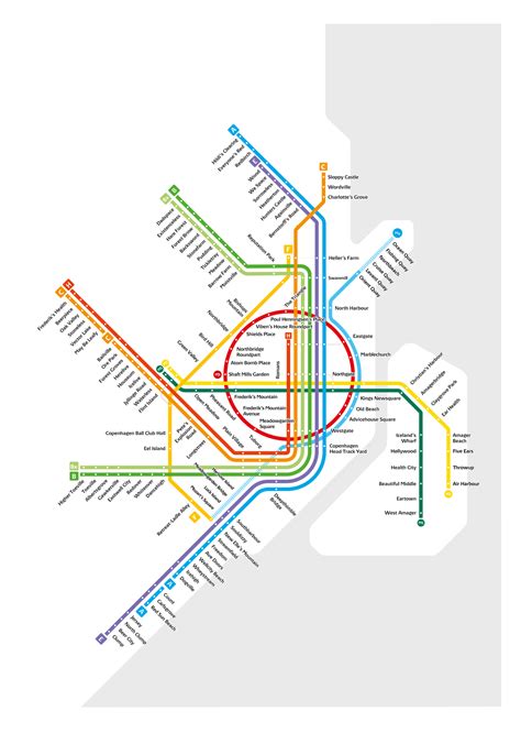 Copenhagen Metro Map: Literal English Translation A2 Art Poster – MetroMash