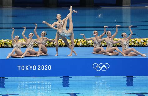 Olympics: Stunning images from the artistic swimming routines in Tokyo