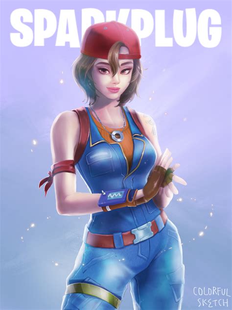 🔥 Download Sparkplug Fortnite Skin Game Art By Jennie Lee Wallpaper by ...