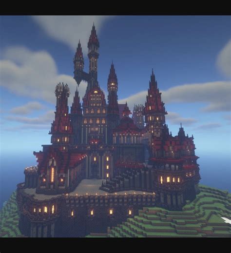 Evil Castle with red roofs and a stone base Minecraft Ice Castle ...